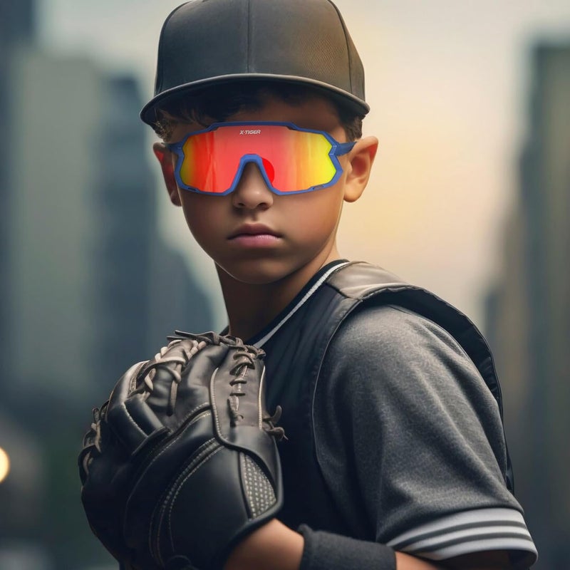 Xtiger Kids Sunglasses Polarized Youth Baseball Sunglasses for 8-14 boys girls UV400 Sports Softball Cycling Glasses - Image 2